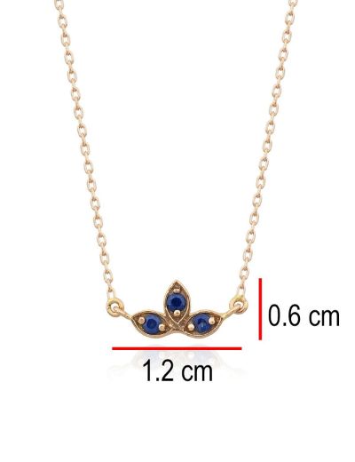 Safir Lotus Çiçeği Kolye resmi