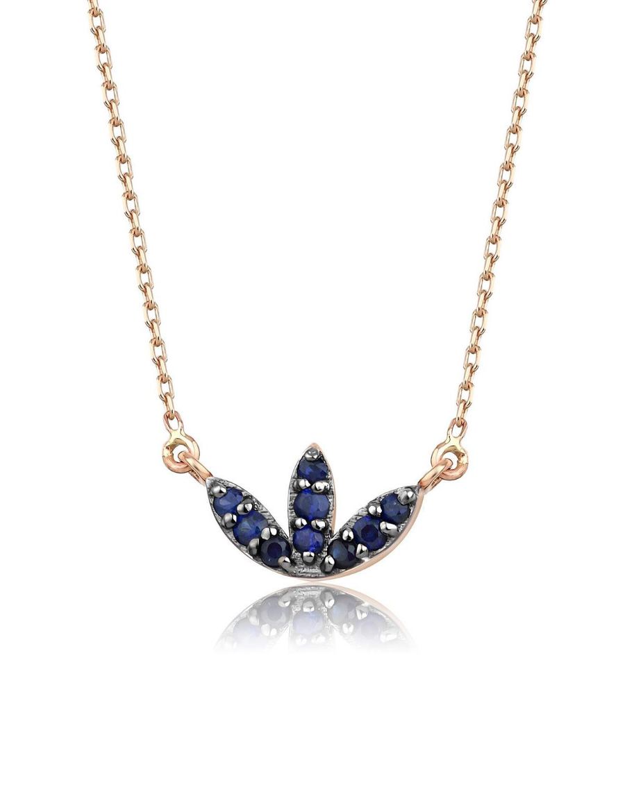 Safir Lotus Çiçeği Kolye resmi