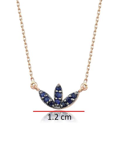 Safir Lotus Çiçeği Kolye resmi
