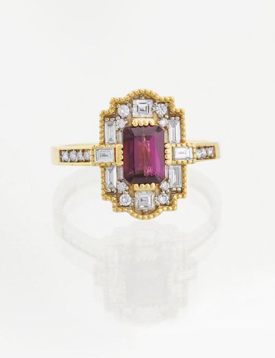 Rhodolite Tasarım  Pırlanta Yüzük resmi