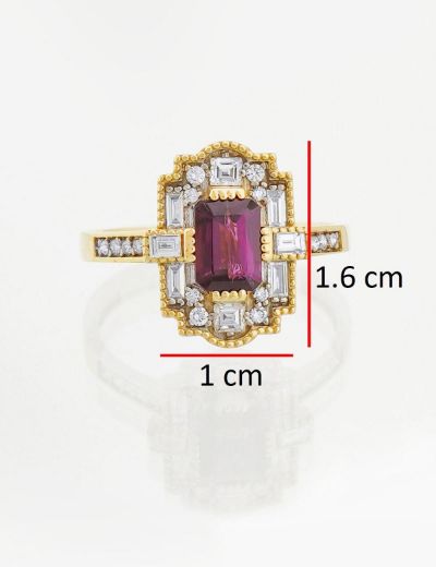 Rhodolite Tasarım  Pırlanta Yüzük resmi