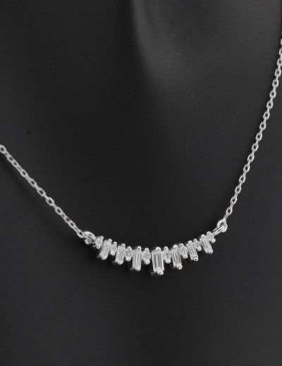 Baget Pırlanta Su Yolu Kolye resmi