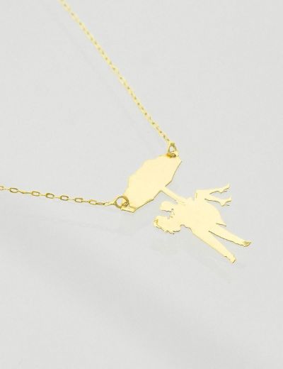 Bir Şemsiyenin Altında 14K Altın Kolye resmi