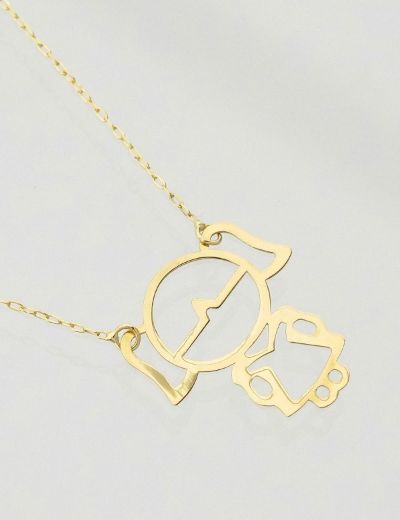 Örgülü Kız 14 Ayar Altın Kolye resmi