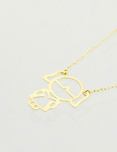 Örgülü Kız 14 Ayar Altın Kolye resmi