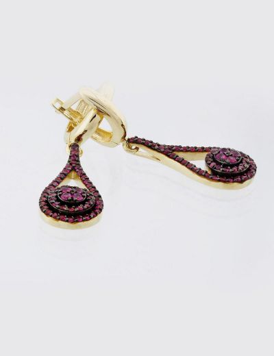 Yakut Damla Tasarım Küpe resmi