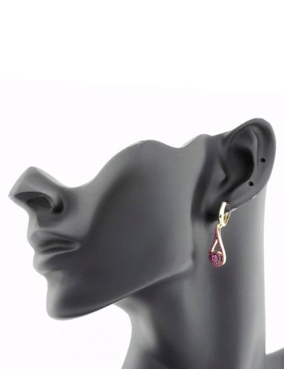 Yakut Damla Tasarım Küpe resmi