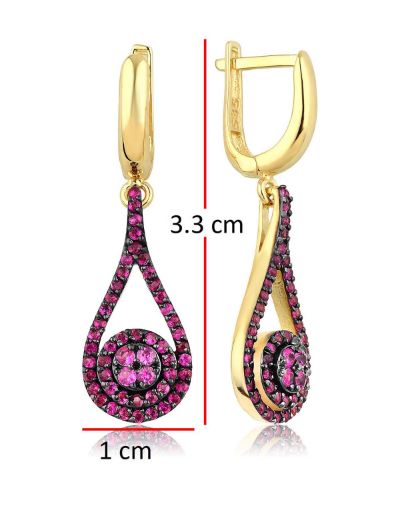 Yakut Damla Tasarım Küpe resmi