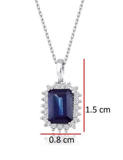 Pırlanta Anturaj Safir Kolye resmi