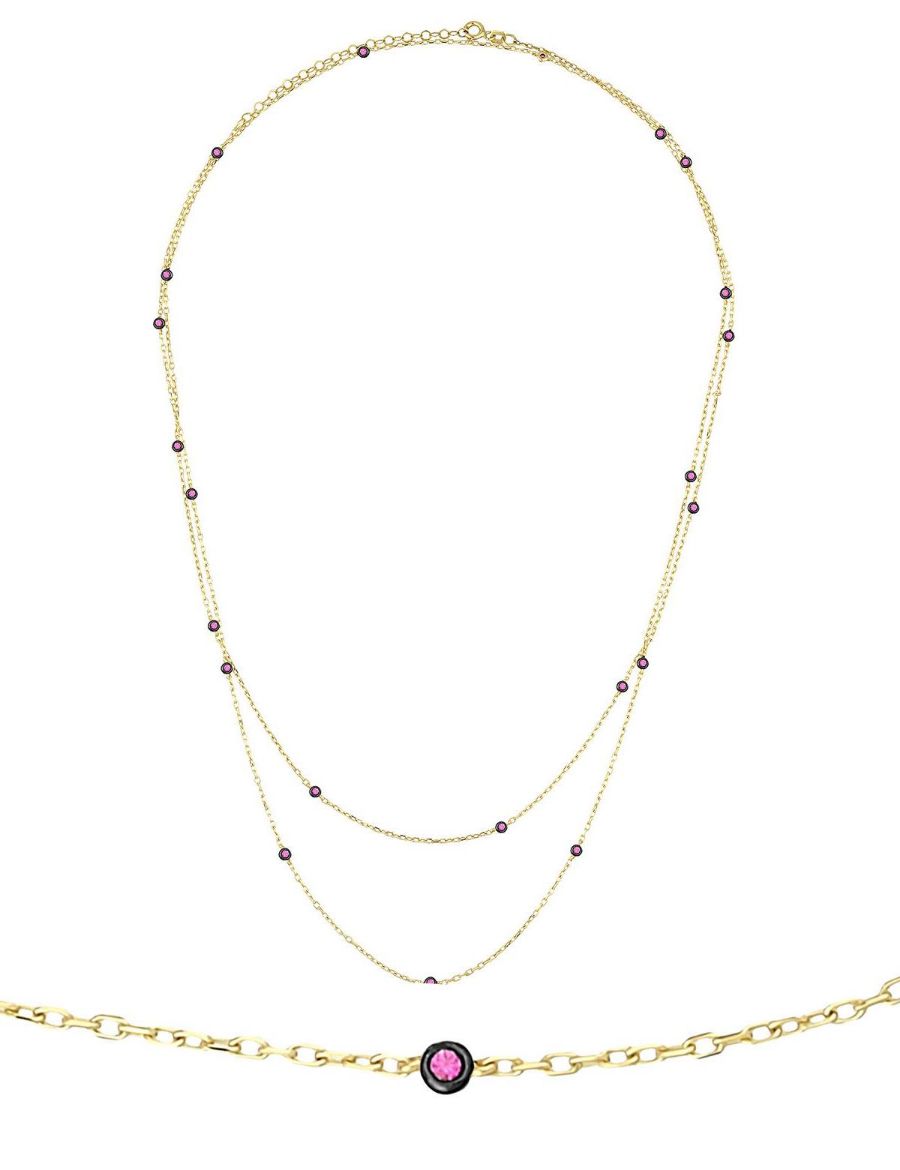 Yakut Taşlı Choker Kolye resmi