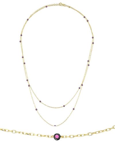 Yakut Taşlı Choker Kolye resmi