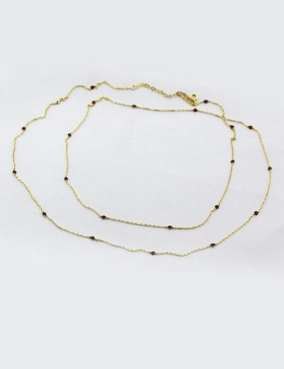 Yakut Taşlı Choker Kolye resmi