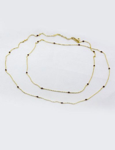 Yakut Taşlı Choker Kolye resmi