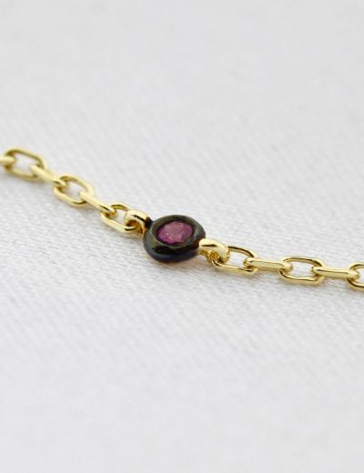 Yakut Taşlı Choker Kolye resmi