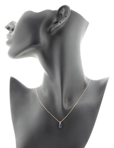 Safir Oval Tektaş Kolye resmi