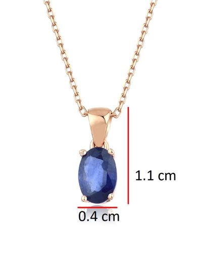 Safir Oval Tektaş Kolye resmi