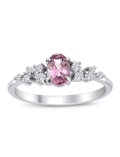 Oval Spinel Pırlanta Tektaş Yüzük resmi