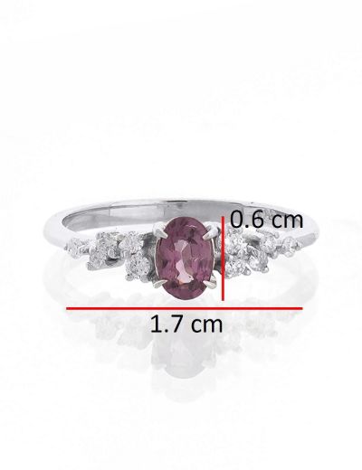 Oval Spinel Pırlanta Tektaş Yüzük resmi