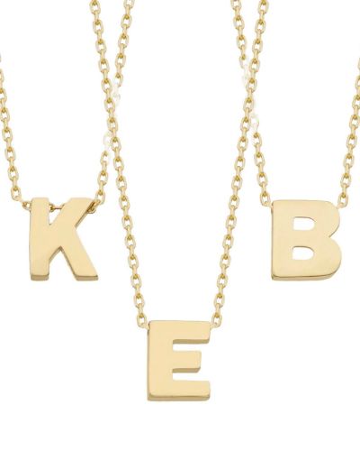 Klasik Harf Altın Kolye / 14 Ayar resmi