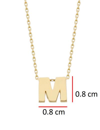 Klasik Harf Altın Kolye / 14 Ayar resmi