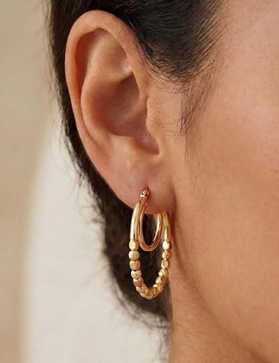 14 Ayar Altın Dorika Tasarım Küpe resmi