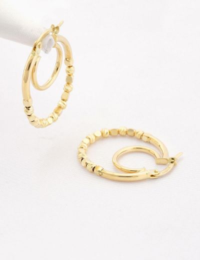 14 Ayar Altın Dorika Tasarım Küpe resmi