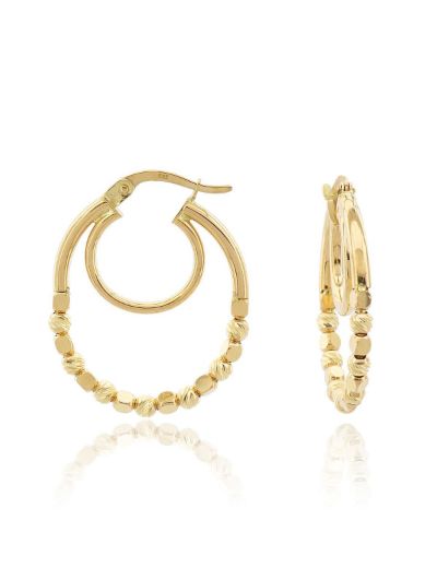 14 Ayar Altın Dorika Tasarım Küpe resmi