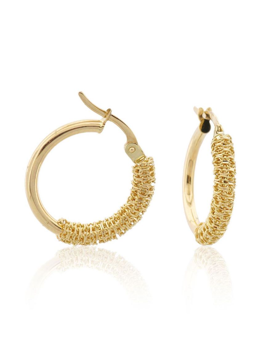 14 Ayar Altın Halka Tasarım  Küpe resmi