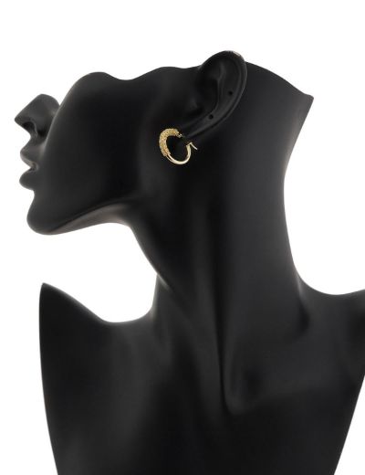 14 Ayar Altın Halka Tasarım  Küpe resmi