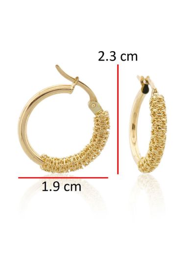 14 Ayar Altın Halka Tasarım  Küpe resmi