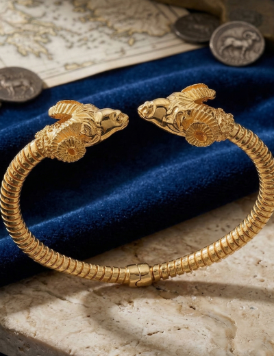 22 Ayar Altın Koç Başı Kelepçe Bilezik resmi