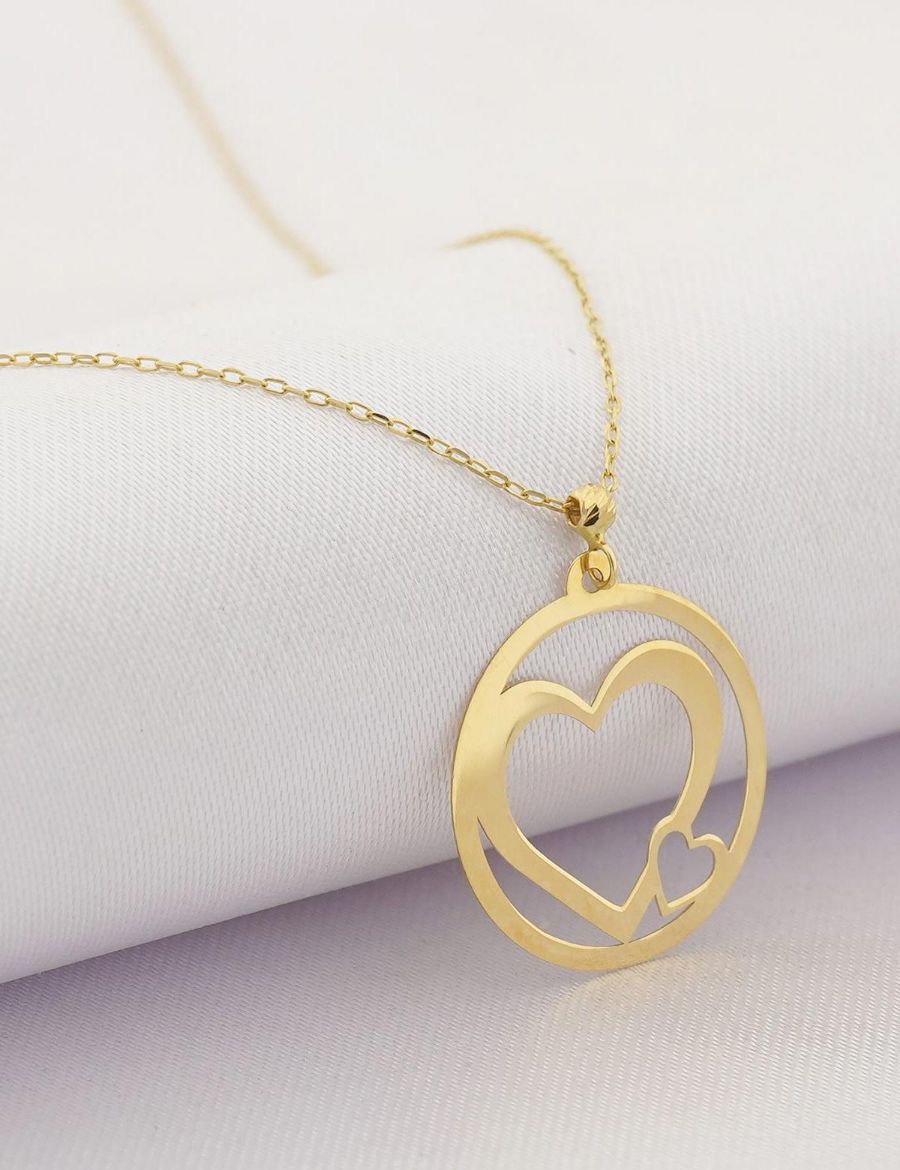 14 Ayar Altın Kalbimdeki Siz Kolye resmi