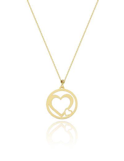 14 Ayar Altın Kalbimdeki Siz Kolye resmi