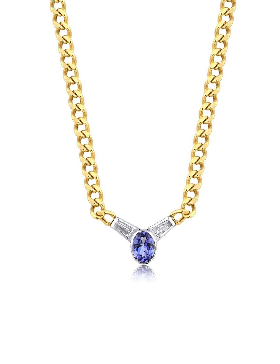 Tanzanite Tasarım Choker Pırlanta Kolye resmi