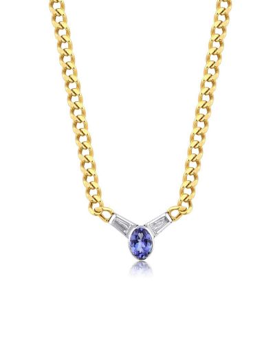Tanzanite Tasarım Choker Pırlanta Kolye resmi