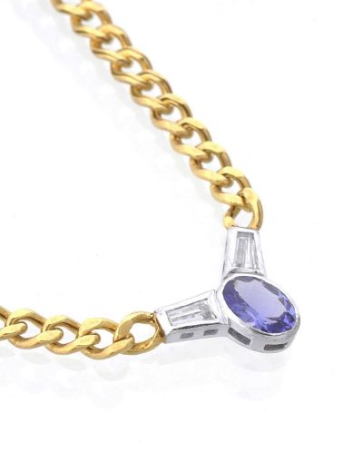 Tanzanite Tasarım Choker Pırlanta Kolye resmi