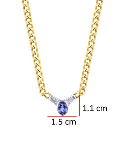 Tanzanite Tasarım Choker Pırlanta Kolye resmi