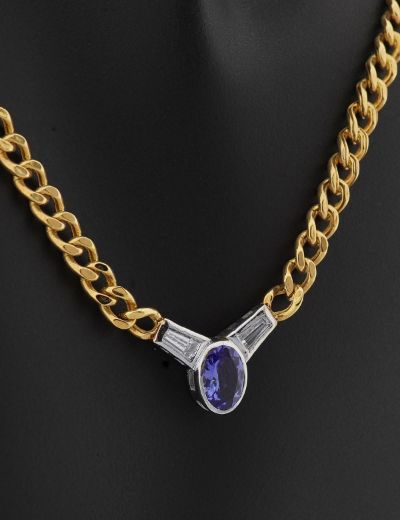 Tanzanite Tasarım Choker Pırlanta Kolye resmi