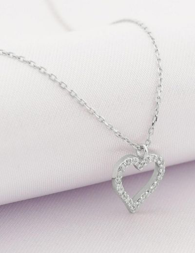 Pırlanta Sevgi Kalp Kolye resmi