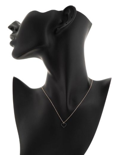 Safir  Taşlı Sevgi Kalp Kolye resmi