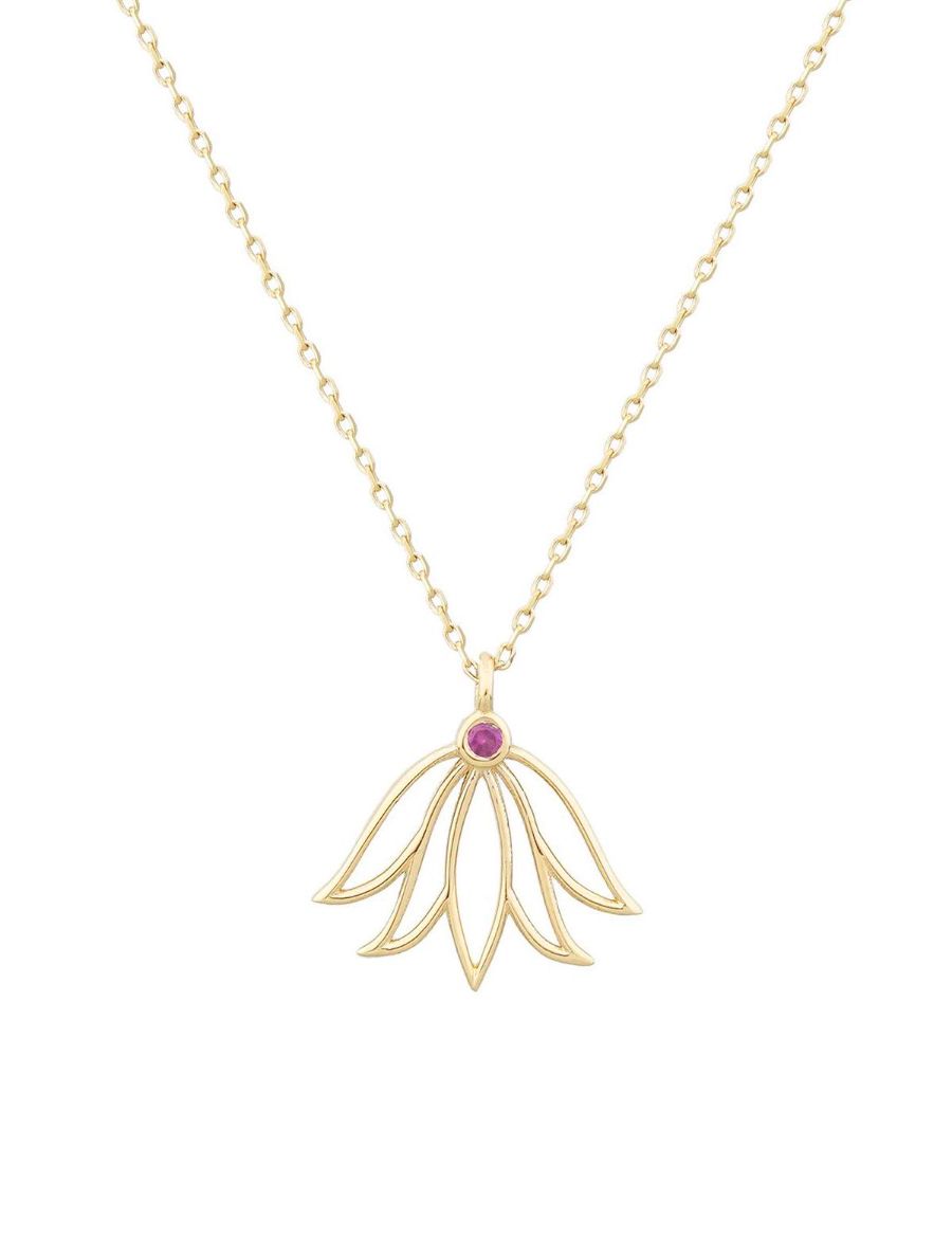 Yakut Lotus Çiçeği Kolye resmi