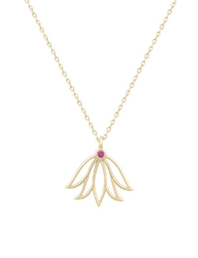 Yakut Lotus Çiçeği Kolye resmi