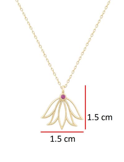 Yakut Lotus Çiçeği Kolye resmi