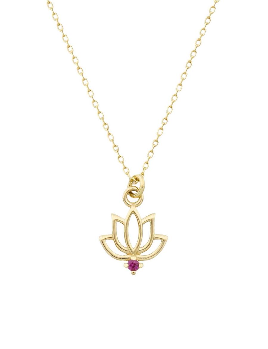 Yakut Lotus Çiçeği Kolye resmi