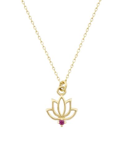 Yakut Lotus Çiçeği Kolye resmi