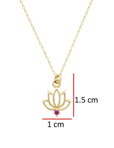 Yakut Lotus Çiçeği Kolye resmi