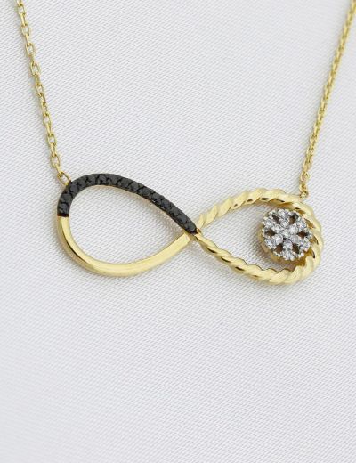 Pırlanta Sonsuzluk Kar Tanesi Kolye resmi