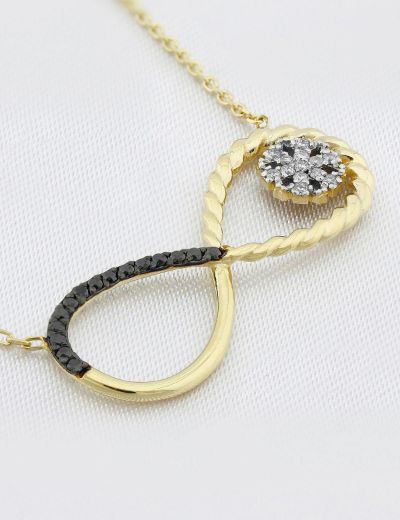 Pırlanta Sonsuzluk Kar Tanesi Kolye resmi