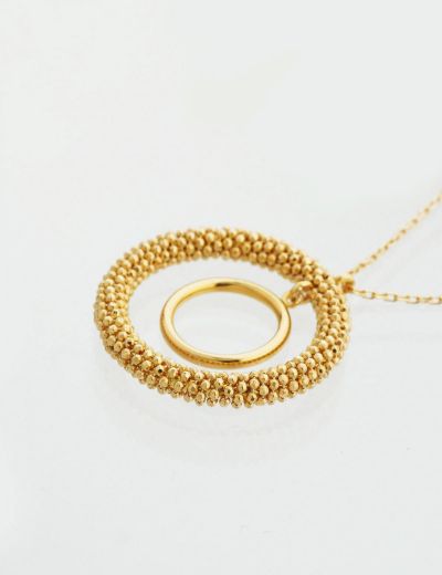 22 Ayar Altın Vizzaro Halka Kolye resmi