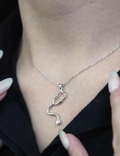 Pırlanta Steteskop Kolye resmi